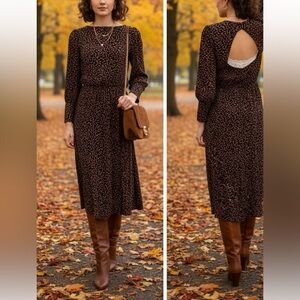 Maeve | Anthropologie Open Back Printed Midi Dress